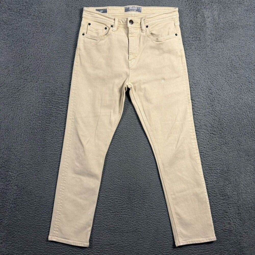 Revtown Jeans Mens 32x30 Beige Sharp Slim Fit Stretch Denim Casual